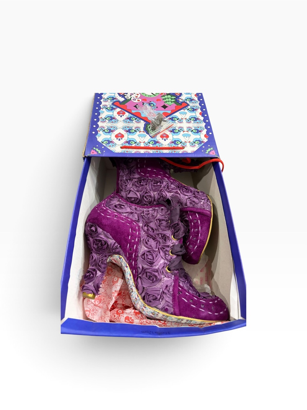 Irregular Choice Abigail’s Party Purple Rosette Boots EU 41 US 10 Rare - Picture 7 of 8